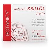 Botanicy ANTARKTIS KRILLÖL FORTE - Für Herz und Leber - Superba Boost™ Omega 3 aus Krill - Omega-3-Fettsäuren DHA & EPA, Astaxanthin & Cholin - Hohe Bioverfügbarkeit - 60 Krillöl Kapseln