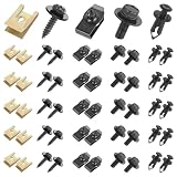 100 Stück Blechmutter Schraube Mutter Clip Kit, Universal Karosserieschrauben und Blechmuttern Kfz, Metall Auto Befestigungsclips Kit für Auto Stoßstange, Undertray, Kotflügel und Türverkleidung
