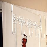 HapiLeap Türgarderobe mit 5 Haken - Türhakenleiste für Handtücher - Jackenhalter für die Tür Rückseite Innen - Türhaken für Badezimmer, Flur und Schlafzimmer (5 Hooks (White))