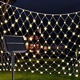 Solar LED Lichternetz 3x2m - Vegena 192 LEDs Lichterkette Netz mit Fernbedienung & Timer 8 Modi Lichterketten für Außen Innen Party Garten Geburstag Hochzeit Balkon Weihnachten Dekoration, Warmweiß