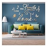 3D-Familie Home Sign Spiegel Wandaufkleber Buchstaben Wohnzimmer Dekor Familie Rustikale Bauernhaus Wanddeko Acryl Einfach