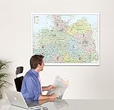 Bacher Orga-Karte Deutschland, Posterkarte, Nord, beschichtet: Mit OHP Markern-beschriftbar