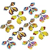 Clevoers Fliegender Schmetterling 10 Stück Magischer Fliegender Schmetterling Bunt Magic Flatternde Kinder Schmetterling Butterfly Kinder Spielzeug - zufällige Farbe und Stil