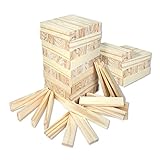 Schramm® 200 Stück Holzbausteine für Kinder Holzklötzer Holz Klötzer Bausteine Puzzle Baustein Holzbaustein Holzbaukasten
