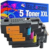 Set 5 Toner-Cartridges XXL for Epson Aculaser C1700 CX17 CX17NF CX17WF Black Platinum Spate=2.000 Colour=1.400 Page Content
