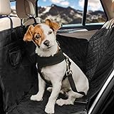 HundeHero ®️ Hundedecke 137x147cm - [1x] Hundedecke Auto Rückbank mit [2X] Befestigung für Haltegriffe - mit Sichtfenster - inkl. Aufbewahrungstasche & Anschnaller - Wasser- & schmutzabweisend