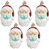 DUWIN Anhänger Weihnachtsmann mit Maske, Weihnachtlicher Baumschmuck Weihnachtsbaum Anhänger Christbaumschmuck Baumschmuck Zur Weihnachtsdekoration,5PCS