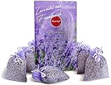 Quertee 10 Lavendelsäckchen Lavendel Duftsäckchen mit französischem Lavendel - Lavendelsäckchen als Mottenschutz gegen Motten im Kleiderschrank - Lavendel Duftsäckchen zum Schlafen und Entspannen (100 g französischer Lavendel)
