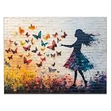 BOHUO Banksy Bilder Leinwand Banksy Bilder, Bunte Tiere Wohnzimmer Büro Deko Moderne Bilder Street Art - 30x45cm Ungerahmt(Gelb)