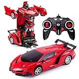 Transformers Toys 2 in 1 Fernbedienung Transformator Auto RC Auto für Kinder Deformation Roboter Auto Spielzeug für Jungen Alter 3-12 Transformator RC Fahrzeug Spielzeug