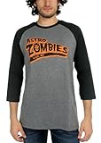 The Misfits - - Herren Astro Zombies Baseball T-Shirt in Heather Grau / Schwarz, Large, Heather Grey/Black