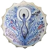 Veganer Schamane - Schamanentrommel - Shaman Alchemy Moon Drum Sound Heilungswerkzeug - Handgemachte Schamanische Trommel mit Trommelstock | Symbol der sibirischen Trommelgeistmusik ( Color : Weiß )
