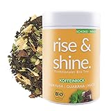 DrinkTea Rise & Shine Bio Wachmacher Tee | Loser Energytee für mehr Leistung, Ausdauer & Konzentration | Natürliches Koffein aus Guayusa, Guarana, Yerba Mate | Schoko Minze (60g)