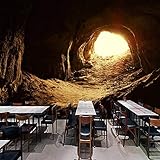 MISHIJI 3D Höhle Stein Tapete Wanddekoration Druck Bild Design Schlafzimmer, Wohnzimmer, Kinderzimmer (459,7 x 279,4 cm)