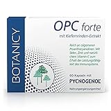 Botanicy OPC forte mit patentiertem Pycnogenol, hoher Anteil an OPC, Traubenkernextrakt, Zink, Selen und Vitamin C, für Immunsystem, Herz-Kreislauf (60 Kapseln, Monatspack), 27 g