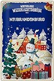 FEMER Blechschild Weihnachtsgrüße aus NEUBRANDENBURG Geschenk Deko tin Sign 20x30 cm