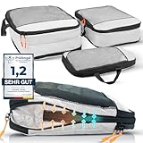 Kleidertaschen Set mit Kompression für Rucksack [3-teilig] - mehr Platz im Koffer oder Backpack durch – Packtaschen (grau)