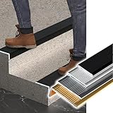 Treppenkantenprofil 3er-Pack Treppenschutzgitter, Holz/Vinyl/Fliesen/Betonstufen Treppenecken Für Den Außen- Und Innenbereich, Rutschfeste, Wasserdichte Aluminium-Treppenstufen Schützt Kinder(S