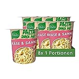 Knorr Pasta Snack Käse-Sahne-Sauce leckere Instant Nudeln ohne geschmacksverstärkende Zusatzstoffe 8 x 71 g
