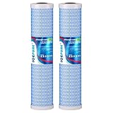 ICEPURE CTO20BB-CQB Wasserfilter für das ganze Haus, 5 Mikron, 11,4 x 50,8 cm, verbesserte Kokosnussschale, Aktivkohle, Bleientfernung, Wasserfilter, Ersatz für Zuhause, 2 Stück
