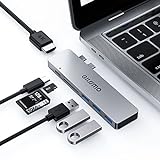 GIISSMO MacBook Adapter, USB C Hub mit Thunderbolt 3, 4K HDMI, 3 USB-A Ports, SD/TF Kartenleser, USB C MacBook Zubehör Kompatibel mit MacBook Pro M1 2020-2016, MacBook Air 2020 2019 2018 13' 15' 16'