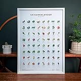 Saisonkalender Obst & Gemüse in A2, Küchenkalender: Wandkalender für jedes Jahr, Produkt-Nachhaltigkeit zertifiziert, Poster in Farbe, ohne Rahmen