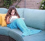 Meerjungfrauenschwanz-Decke, weich, für Kinder, Zuhause, Fleece, Erwachsene, gestrickt, handgefertigt, Häkeln, Kinder, 70 x 145 cm