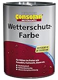 Consolan Profi Wetterschutzfarbe Holzschutz außen 2,5 Liter, Weiss, 2.5 l (1er Pack)