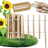 BOGATECO Haselnuss Roll-Steckzaun aus Holz | Gartenzaun 50cm Hoch & 500cm Lang | Holz-Zaun | Lattenabstand 4-5cm | Staketenzaun Perfekt als Beet-Umrandung oder Weg-Abgrenzung Zaun Garten H