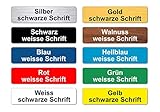 2x Briefkastenschild Klingelschild Türschild mit Wunschgravur - Name - selbstklend - viele Farben - UV- und Witterungsbeständig - Made in Germany
