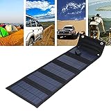 LGZY 20W Portable Solar Panel, Foldable Solar Charger, Monocrystalline Solar Module with 5V USB Output, Compatible with Portable Generator, Tablets and More,Schwarz