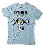 Silk Road Tees Männer Schweden T-Shirt Schwedische Patriot Heritage-T-Shirt Small Hellblau