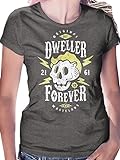 LeRage Shirts Fallout T-Shirt | Dweller Forever Original Wasteland Vault est. 2161 Damen Gr. M, braun