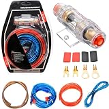 SPORWAY Endstufe Kabel Set: 10GA Kfz Verstärker Kabelsatz, Anschluss Set Auto Verstärker Kabel Set, Subwoofer Kabel Set Endstufe Kabel Car Audio Wire, 1500w Installations Car Verstärker Kab