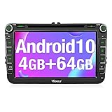 Vanku Android 10 Autoradio 64GB + 4GB für VW Golf 5 6 Radio CD DVD Player mit Navi Unterstützt Qualcomm Bluetooth 5.0 DAB +Android Auto WiFi 4G 8 Zoll IPS Touchscreen