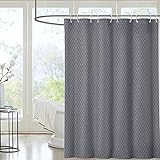 i@HOME Duschvorhang grau 180*200cm Anti-Schimmel Wasserabweisend Waschbar Anti-Bakteriell Duschvorhäng aus Polyester Badvorhang mit 12 Duschvorhängeringen