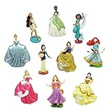 Disney Store Figurenspielset mit 10 Figuren, Prinzessinnen in klassischen Ballkleidern mit Glitzerverzierung, Belle, Prinzessin Jasmin, Cinderella und viele mehr, für Kinder ab 3 Jahren