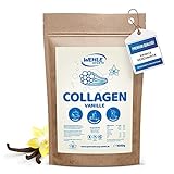 Collagen Pulver 1kg [ Vanille ] - Kollagen Hydrolysat Peptide - Eiweiß-Pulver - Wehle Sports - Made in Germany Kollagen Typ 1 2 3 Lift Drink