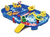 AquaPlay - LockBox - Wasserbahn als Transportkoffer mit 27 Teilen, Spieleset inklusive 1 Hippo Wilma, Amphibienauto und Containerboot, für Kinder ab 3 Jahren