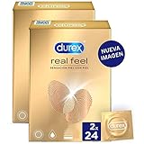 Durex Kondome Real Feel, Sensitive Kondome ohne Latex, 48 Stück