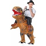 RHESHIN Kostüm T Rex aufblasbar Dinosaurier Erwachsene Kostüm Dinosaurier Verteiler aufblasbar (braun)