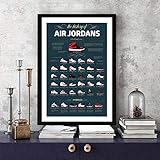 DHLHL Air Jordan Sneakers Geschichte AJ Dekoration Malerei Sneakers Wandkunst Geschenk Foto Wanddekoration Poster 50x70cm Kein Rahmen