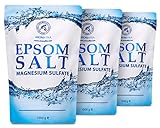 Epsom Salz Badesalz 3kg - 3000g - Konzentrierte Magnesiumquelle - 100% Natürliches Salz - Entspannung & Entgiftet - Lindert Muskelkater - Wohltuendes & Wärmendes - Körperpflege - für Guten Schlaf