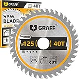 125 mm Sägeblatt für Holz, Sperrholz, Laminat, Trockenbau, Kunststoff - 40 Zähne Sägeblatt kompatibel mit Tauchsäge & Kreissäge - Kreissägeblatt zum Schnitzen, Schneiden, F