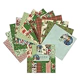 Honeyb Scrapbook-Papier mit Weihnachtsmotiv | 12 Styles Season Scrapbooking Patterned Paper Pack,15,2 cm einseitig bedruckter Papierblock für Weihnachtsbastelprojekte, gemusterter Karton