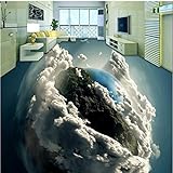Shuangklei Personalisierte Individuelle Bodenaufkleber 3D Globus Badezimmer Wohnzimmer Wasserdicht Anti-Rutsch-Verschleißfesten Dekorativen Boden-150X120Cm
