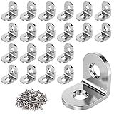 VOCIBO® 20 Stück Winkelverbinder, Metallwinkel 90 grad 20X20mm Edelstahl, Winkel klein Mit Schraube für Anbau Winkel Bracket Möbel Tabelle Stuhl Bücherreg