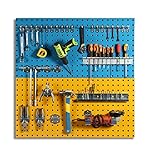 Generic Pegboard Wall Control Peg Board Rack Horizontal Metall Peg Board Garage Werkzeugaufbewahrung Garage Wand Werkzeugregal Aufbewahrung (Color :Photo Color, Size :90x45cm)