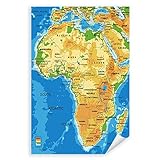 Postereck - 1043 - Afrika Karte, Länder Hauptstädte in Englisch - Unterricht Klassenzimmer Schule Wandposter Fotoposter Bilder Wandbild Wandbilder - Poster - DIN A4 - 21,0 cm x 29,7 cm