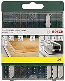 Bosch 2607019461 10-teilige Stichsägeblatt Set (für Holz/Metall/Kunststoff, T-Schaft, Zubehör für Stichsäge)